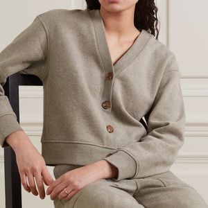 Rails V-Neck Button down fleece cardigan MEDIUM color Latte Heather